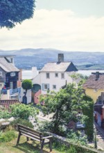 Buildings in Portmeirion folly tourist village, Gwynedd, North Wales, UK in 1985, built by Sir