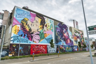 Wall painting, street art in the Bell area, Basel