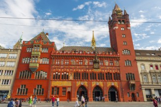Exterior view of Red Town Hall, Market Square, Basel
