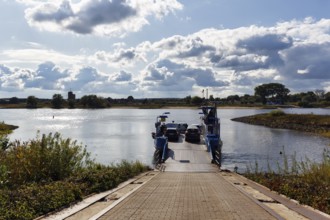 Ferry Amt Neuhaus between Bleckede and Neu Bleckede, Amt Neuhaus, Elbe floodplain of Lower Saxony,