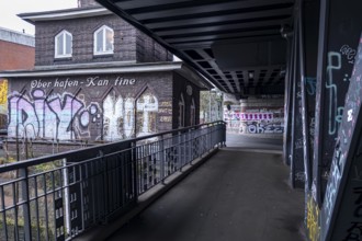 Oberhafenbrücke with harbour canteen, Hammerbrook, Hamburg, Germany