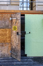 Construction fence at the playhouse on the Gendarmenmarkt, Berlin, Germany