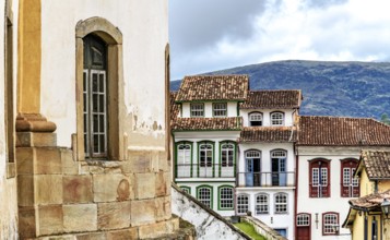 Typical architecture of the historic city of Ouro Preto, with a blend of baroque and colonial