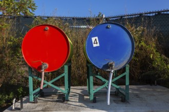 Gas and diesel fuel tanks for filling up lawn mowers, edge trimmers, chainsaws and small tractors