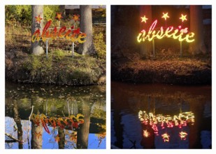 The river Lippe at the Naval Association with the artwork by Jan Philip Scheibe during the day and