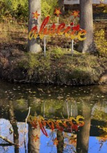 The Lippe River at the Naval Association with the artwork by Jan Philip Scheibe, Lichtpromenade