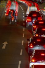 Rote Rückleuchten, Rush Hour, Rheinuferstraße, Cologne, Rhineland, North Rhine-Westphalia, Germany