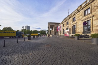 Spa hotel, neo-classical style, architect Friedrich von Thiersch, façade with windows, sandstone
