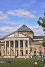 Spa hotel, neo-classical style, architect Friedrich von Thiersch, columns, Aquis Mattiacis