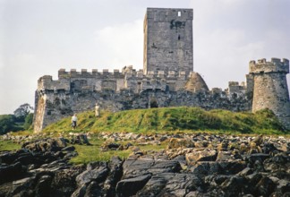 Doe Castle, Sheephaven Bay near the village of Creeslough, County Donegal, Ireland, 1971