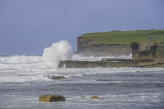 Strong surf on the cliff coast at Downpatrick Head, Lackan, County Mayo, Ireland