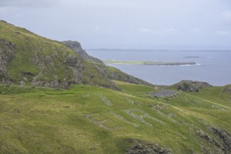 A sign from World War II on the way to the Slieve League cliffs, West Donegal, County Donegal,