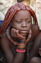 Himba woman, traditional Himba village, Kaokoveld, Kunene, Namibia