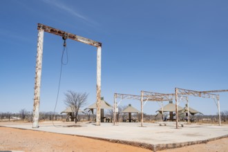 Office for former killing of elephants to combat overpopulations, Olifantsrus Camp, Waterhole,