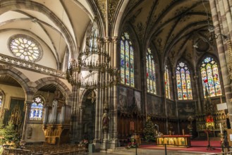 Interior view, Church of St. Peter and Paul, Obernai, Alsace, Bas-Rhin Department, France