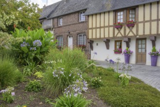 Timbered house on Rue Canterbury, Le Bec-Hellouin, Eure, France