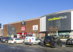 Chain restaurants modern leisure development buildings, Cardinal Park, Ipswich town centre,