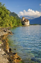 Chillon Castle on Geneva near Veytaux, Canton of Vaud, . switzerland