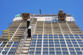 Construction site of the high-rise office building The Berlinian, in the vicinity of Alexanderplatz