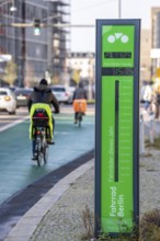 Bicycle barometer on Karl-Marx-Allee in Berlin, the number of bicycles passing by the counting