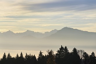 Rigi Kulm above the sea of fog, Horben, Lindenberg, Beinwil-Freiamt, Canton, Aargau, Switzerland