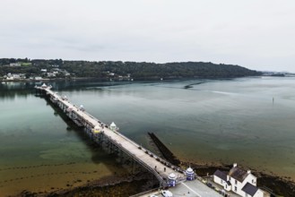 Garth Pier from a drone, Bangor, Wales, UK