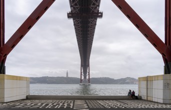 The Ponte 25 de Abril, 3.2 km long bridge in Portugal with a 2278 meter long suspension bridge