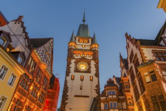 The historic Swabian Gate in the evening light, Freiburg im Breisgau