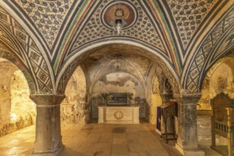 Crypt of the Catholic Monastery of Hosios Luke, UNESCO World Heritage Site in Steiri, Greece
