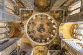 Mosaics and frescoes of the Katholikon dome, Hosios Luke monastery, UNESCO World Heritage Site in