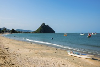 Lonely beach, Ao Noi Beach, Prachuap Khiri Khan, Prachuap Khiri Khan Province, Central Thailand,