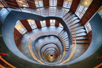 Interior view, staircase, round, Sprinkenhof office building, Free and Hanseatic City of Hamburg,