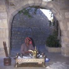 Taybet Zaman, traditional coffee brewing, Aqaba, Jordan