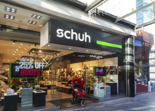 Schuh shop store in city centre shopping area, Princesshay, Exeter, Devon, England, UK
