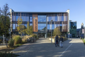 Modern architecture frontage of Exeter College further education college, Exeter, Devon, England,