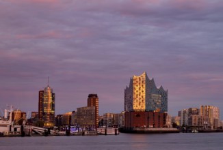 View over the Norderelbe to Elbe Philharmonic Hall, Elphie, Columbus House, Hafencity,