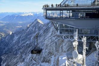 Mountain station of the cable car to the Zugspitze (2962 m), German side, Grainau municipality,