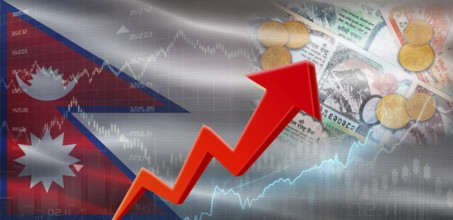 Nepal Financial Growth on Market Graph. Nepal Economic Growth on Financial Graph