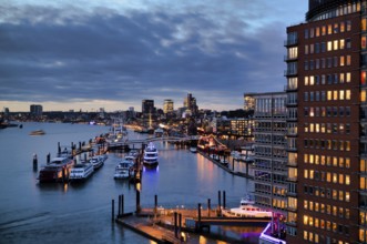 View of Landungsbrücken, Hafen, Kehrwiederspitze, GasChem Services GmbH, Sandtorkai, Hafencity,