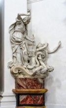 Interior photos in St. Salvator Cathedral in Fulda, officially High Cathedral in Fulda, center of