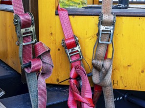 Detailed photo, safety belts for transporting heavy objects, Berlin, Germany