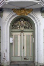 Decorative entrance door of a residential building, Hanseatic City of Lübeck, Schleswig-Holstein,