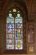 Holy Blood chapel, Figurative stained-glass window, Bruges, Belgium