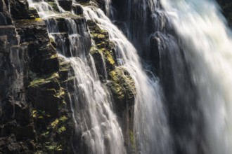 Water plunges into the depths, Victoria Falls with gorge, Zambezi, Zimbabwe