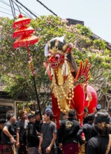 Combustion ceremony (Ngaben), preparation at the cremation site, Ubud, Bali, Indonesia