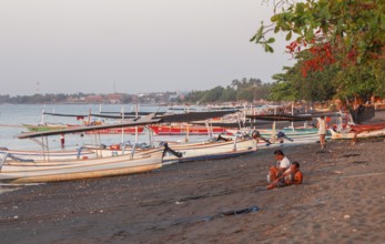 Fishing outrigger boats, Lovina, Bali, Indonesia