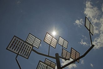 Solar-tree in the Ulm residential area solar city, Ulm, Baden-Wurttemberg, Germany