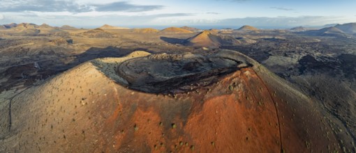 Caldera Colorada volcano, picturesque volcanic landscape with volcanic craters and lava fields in