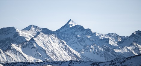 Grossglockner summit in winter, view from Hohe Salve, Tyrol, Austria
