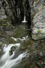 Small waterfall, Diosaz mountain river in the gorge, Gorges de la Diosaz, Les Houches,